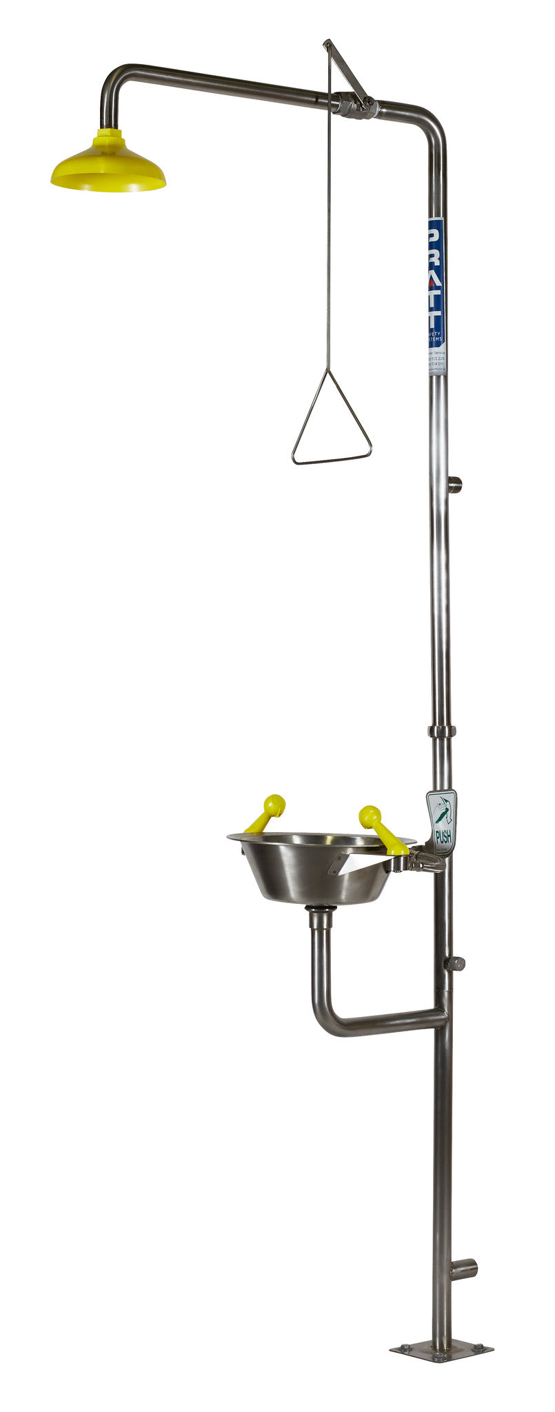 Pratt Combination Safety Shower & Eye Wash Hand Operated with bowl, Safety Showers & Eye/Face Washes - DG Safety